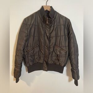 Giacca Winter Puffer Coat Jacket Size Large Goldish Brown Color No Hood Y2K